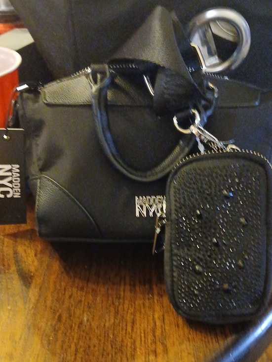 Steve Madden Handbags - Steve Madden Black Satchel with Detachable Zip Pouch & Crossbody